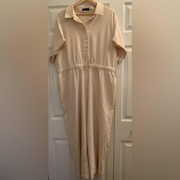 NWOT Beige Jumpsuit - Picture 1 of 3